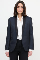 Saint Laurent Silk Lapel Tuxedo Blazer