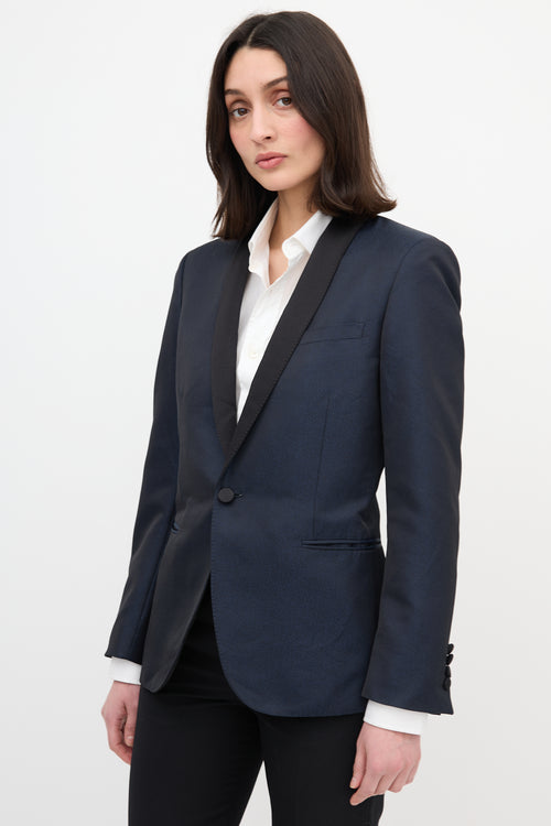 Saint Laurent Silk Lapel Tuxedo Blazer