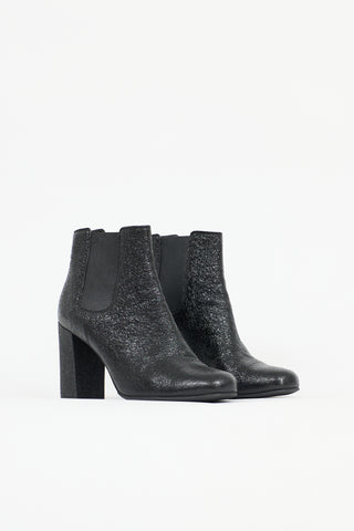 Saint Laurent Cracked Leather Chelsea Boot