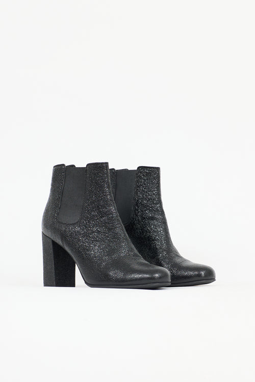 Saint Laurent Cracked Leather Chelsea Boot