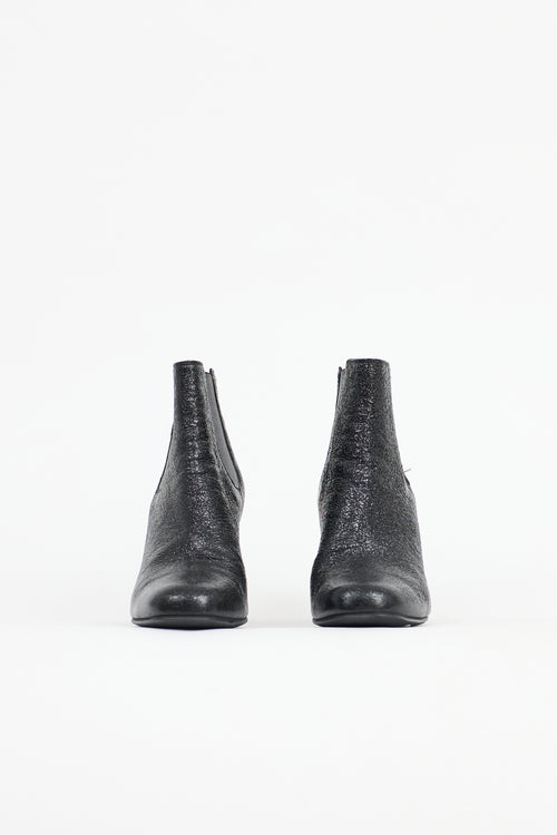 Saint Laurent Cracked Leather Chelsea Boot