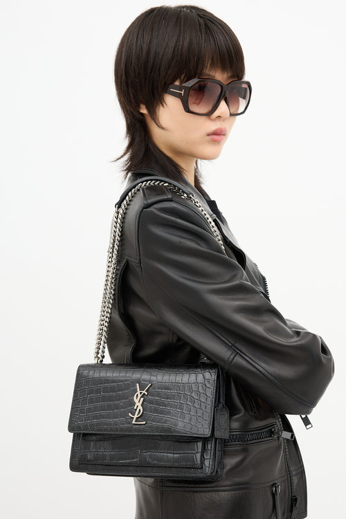 Saint Laurent Leather Medium Sunset Bag