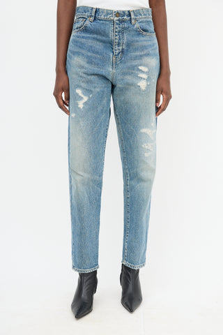 Saint Laurent Distressed Slim Jeans