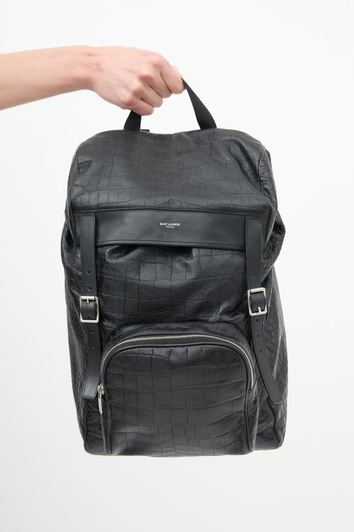 Saint Laurent Leather Embossed Backpack