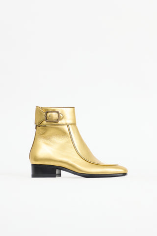 Saint Laurent Metallic Leather Miles Boot