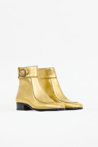 Saint Laurent Metallic Leather Miles Boot