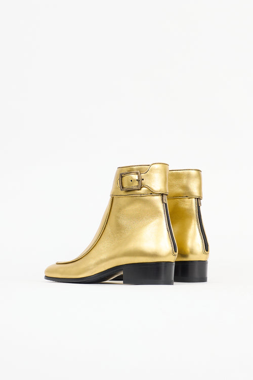 Saint Laurent Metallic Leather Miles Boot