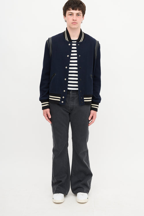 Saint Laurent Wool Teddy Bomber Jacket