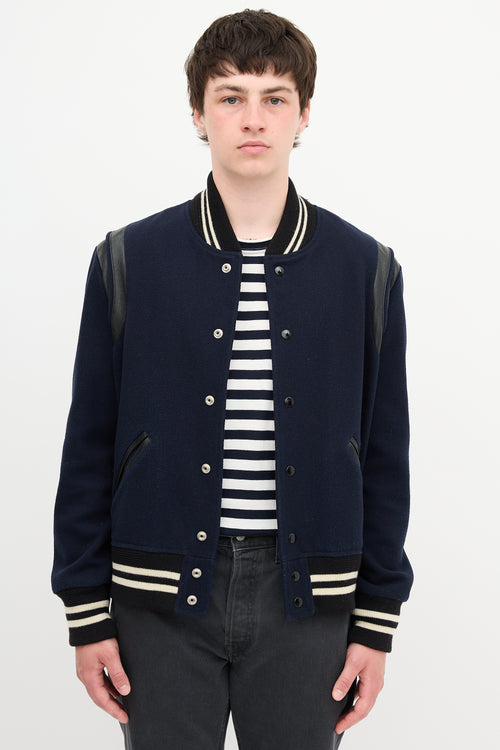 Saint Laurent Wool Teddy Bomber Jacket