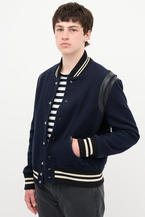 Saint Laurent Wool Teddy Bomber Jacket