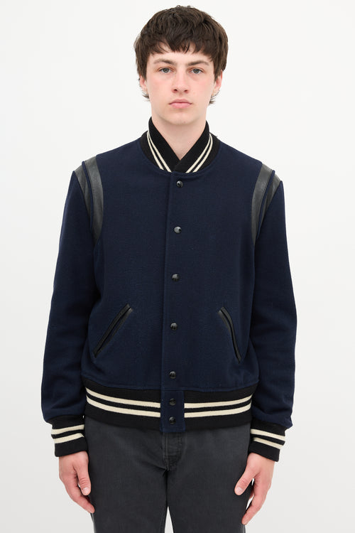 Saint Laurent Wool Teddy Bomber Jacket
