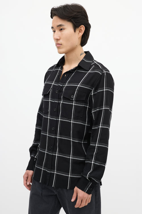 Saint Laurent Black & White Checkered Shirt