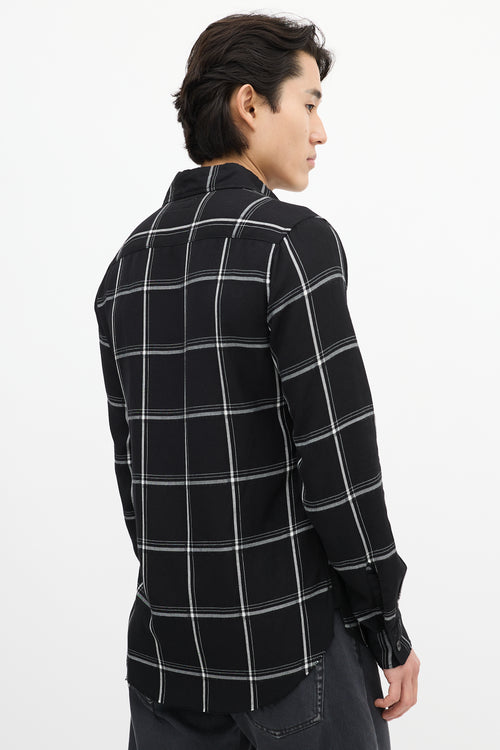 Saint Laurent Black & White Checkered Shirt