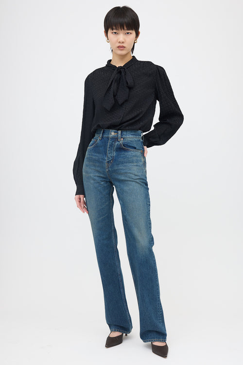 Saint Laurent 2022 Silk Jacquard Blouse