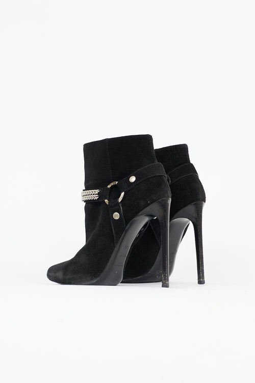 Saint Laurent Suede Chain Link Ankle Boot