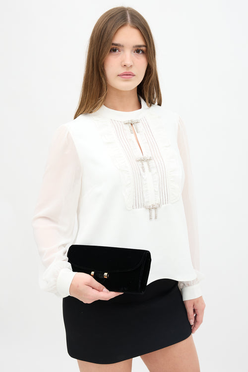 Saint Laurent Velvet Muse Clutch