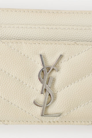 Saint Laurent Leather Cassandre Card Holder