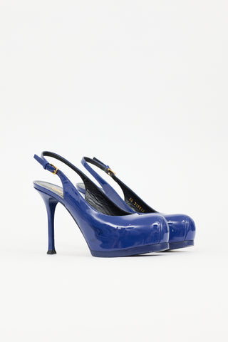 Saint Laurent Leather Tribtoo Slingback Heel