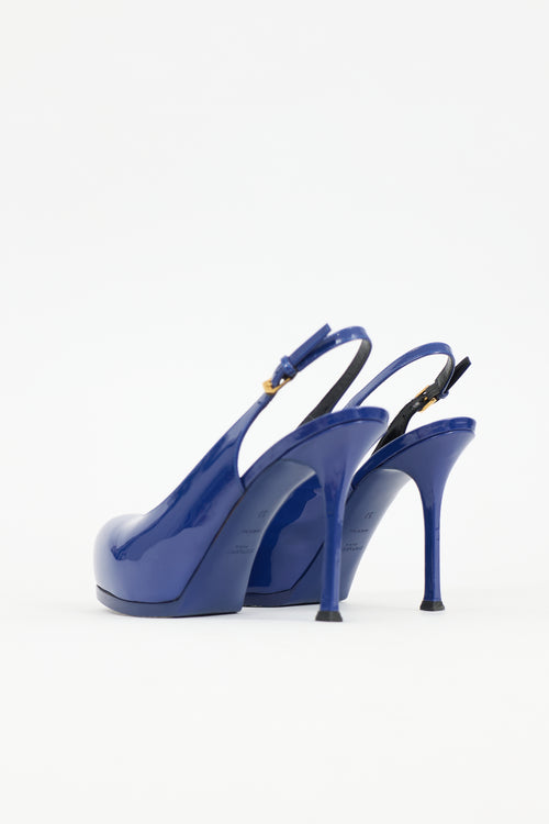 Saint Laurent Leather Tribtoo Slingback Heel