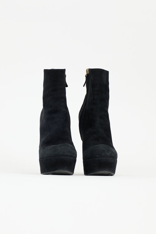 Saint Laurent Suede Platform Boot