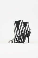 Saint Laurent Leather Striped Kiki Boot