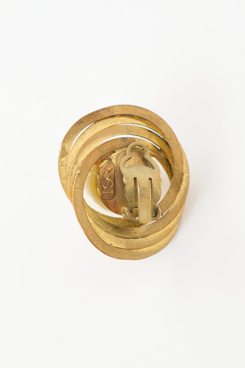 Saint Laurent Vintage Pearl Clip On Single Earring