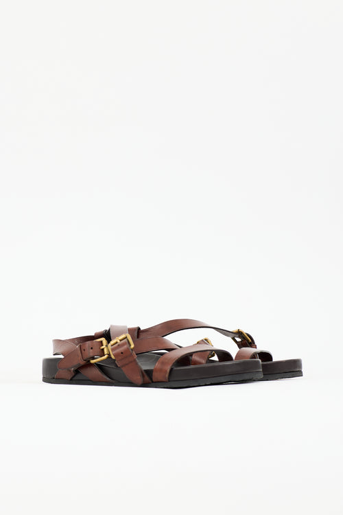 Saint Laurent Leather Strappy Sandal