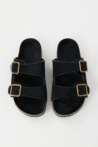 Saint Laurent Textured Hair Jimmy Sandal