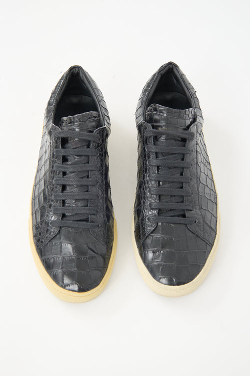 Saint Laurent Embossed Leather Sneaker