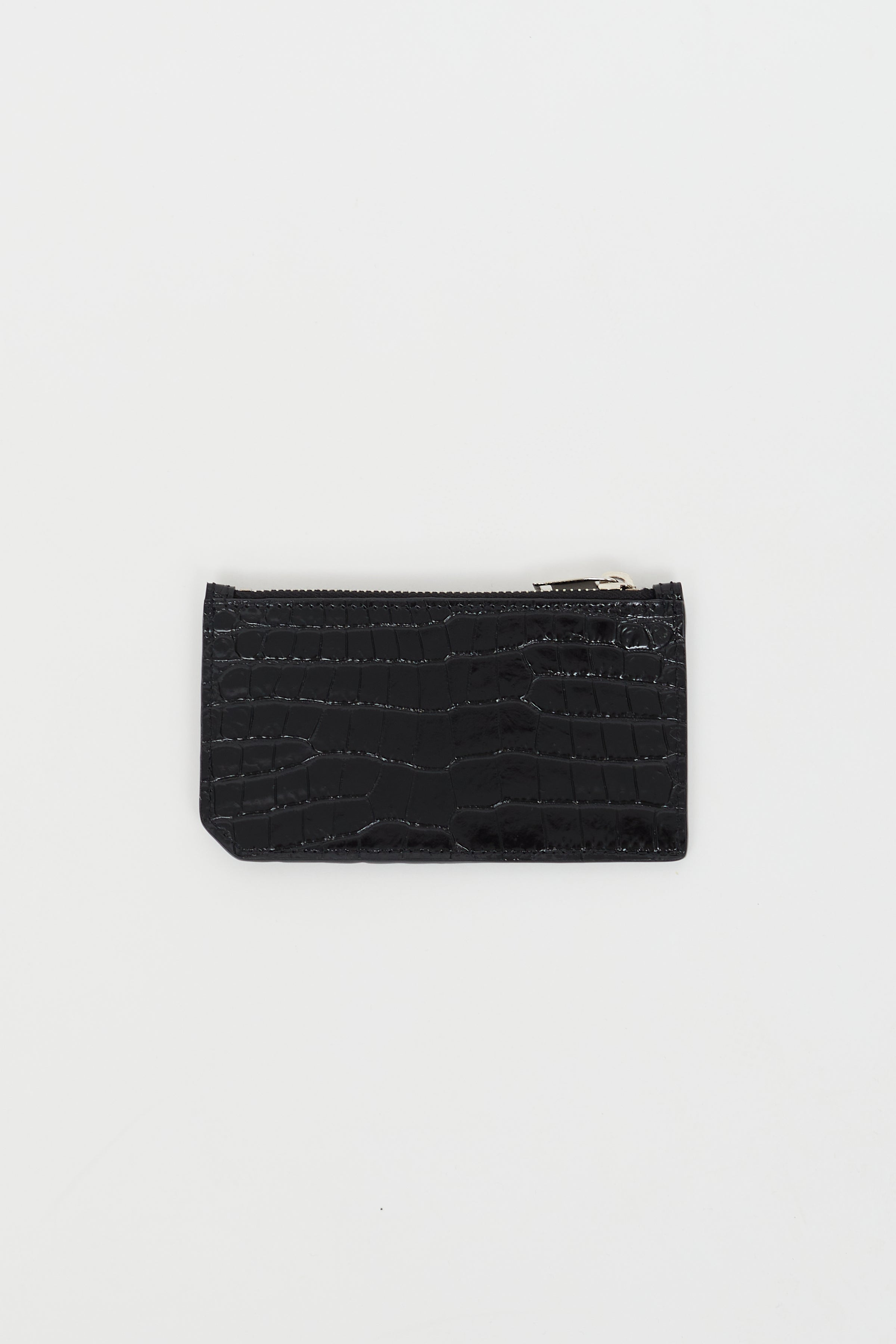 Saint Laurent Zip Fragments Leather Card Case