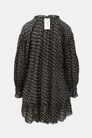 Sea Rose Embroidery Tunic Dress