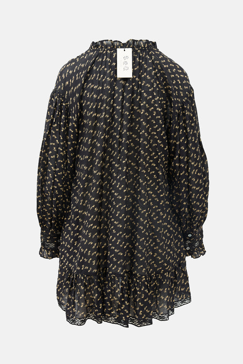 Sea Rose Embroidery Tunic Dress