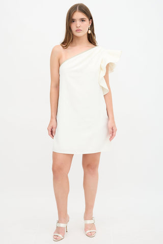 Self-Portrait One Shoulder Ruffle Dress