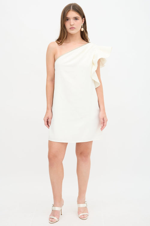 Self-Portrait One Shoulder Ruffle Dress