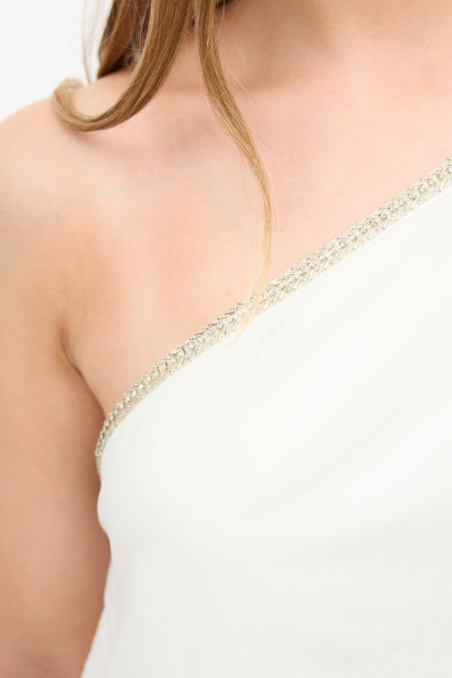 Self-Portrait One Shoulder Ruffle Dress