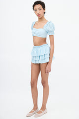 Selkie Light Blue & White Gingham Swimsuit Set