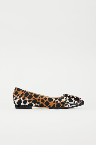 Sergio Rossi Printed Satin Flat