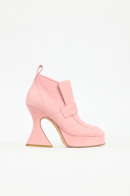 Sies Marjan Suede Platform Loafer Heel