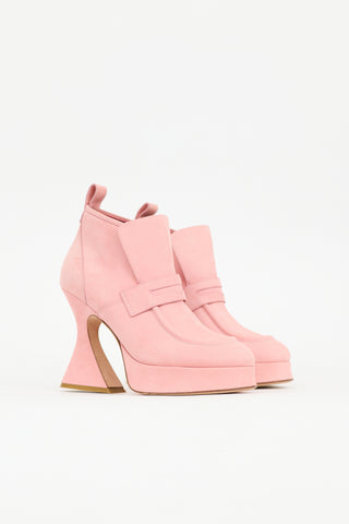 Sies Marjan Suede Platform Loafer Heel