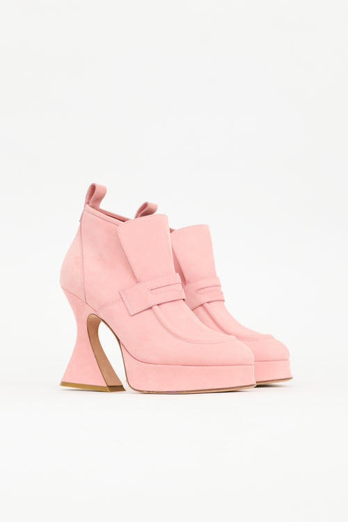 Sies Marjan Suede Platform Loafer Heel