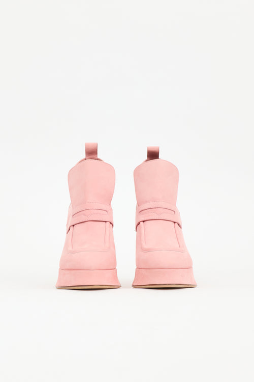 Sies Marjan Suede Platform Loafer Heel