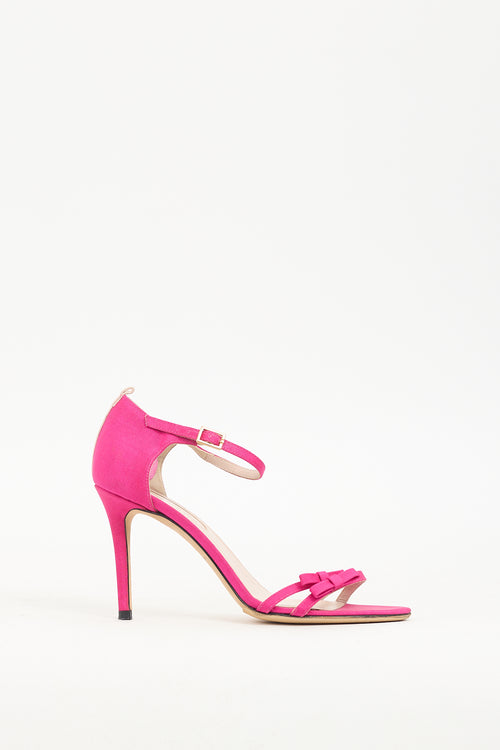 SJP Pink Satin Bow Sandal