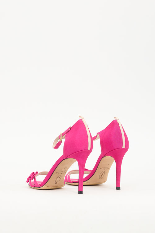 SJP Pink Satin Bow Sandal