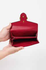 Gucci Red & Gold Double G Continental Wallet