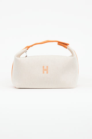 Hermès Beige & Orange Bride-A-Brac Large Pouch