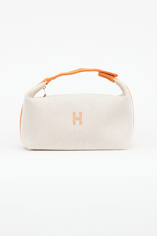 Hermès Beige & Orange Bride-A-Brac Large Pouch