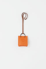 Hermès Orange Leather Bag Charm