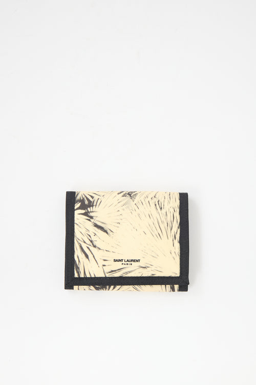 Saint Laurent Palm Printed Trifold Velcro Wallet