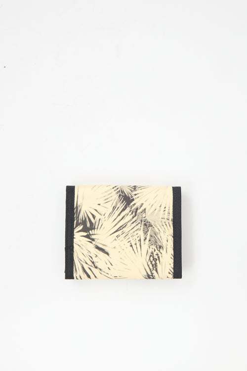 Saint Laurent Palm Printed Trifold Velcro Wallet