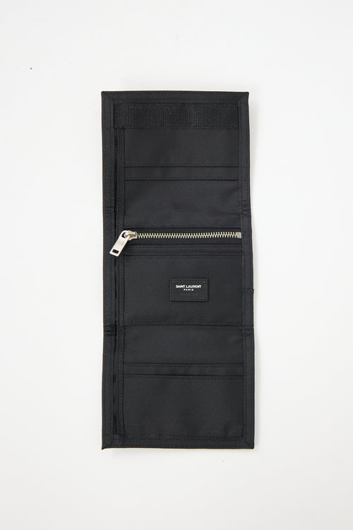 Saint Laurent Palm Printed Trifold Velcro Wallet